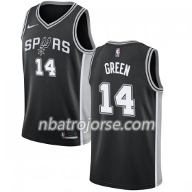 Män San Antonio Spurs Tröja Danny Green 14 Nike 2017-18 Svart Swingman
